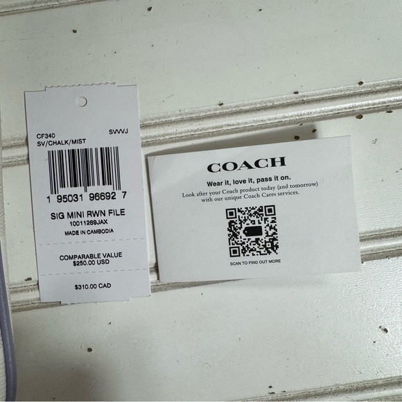 Coach‎ CF340 Crossbody Bag Signature Mini rowan File Mist Purple Silver Hardware - Picture 5 of 15